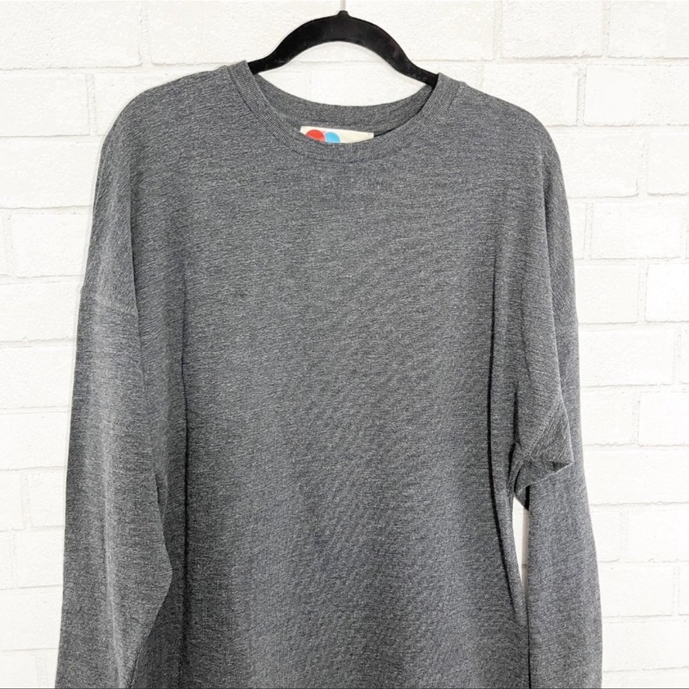 Free People Beach Charcoal Gray Long Sleeve Sweatshirt Dress - Picture 2 of 4